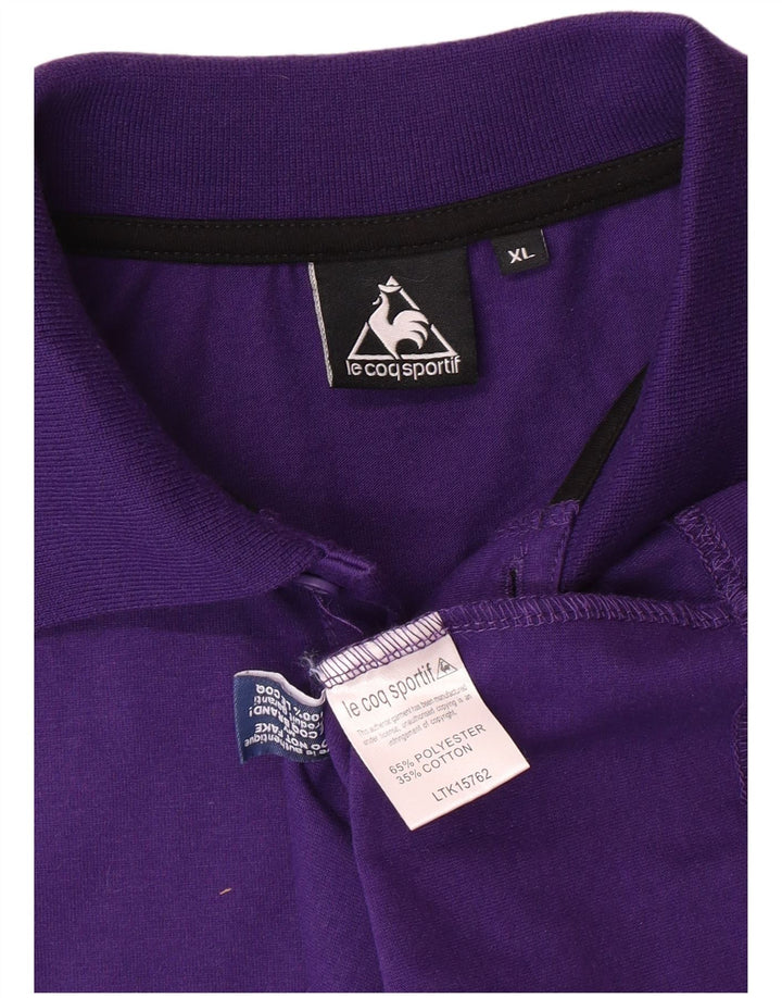 Polo da uomo LE COQ SPORTIF XL viola poliestere