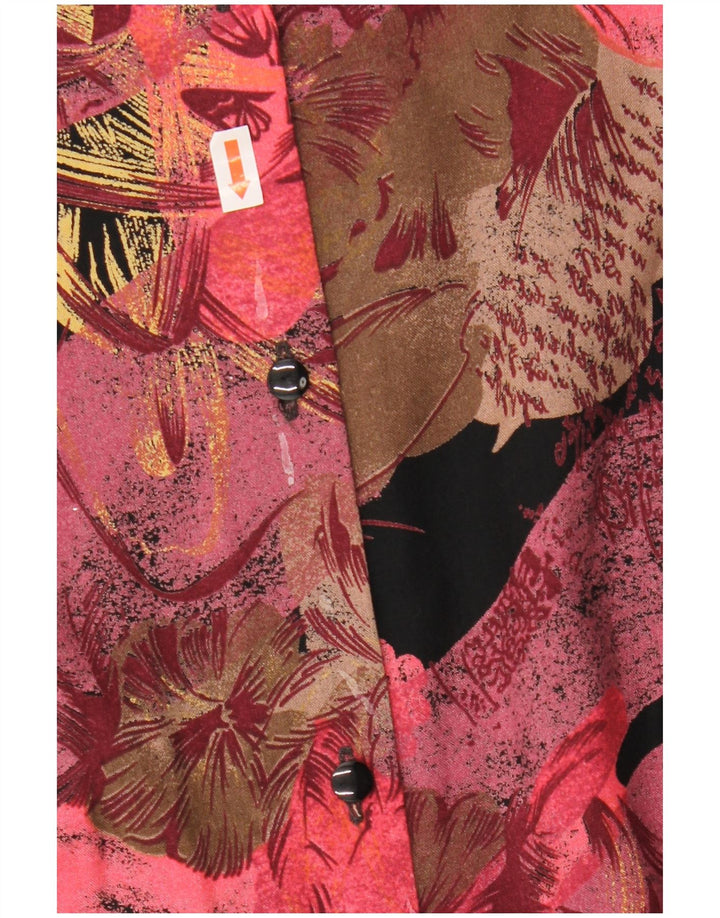 Set gonna vintage da donna in 2 pezzi UK 12 medio W27 bordeaux floreale retrò