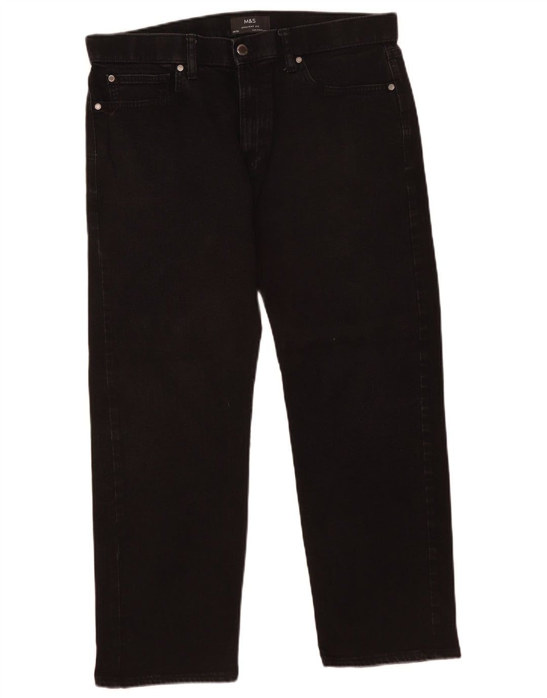 Jeans dritti da uomo Marks & Spencer W36 L26 neri