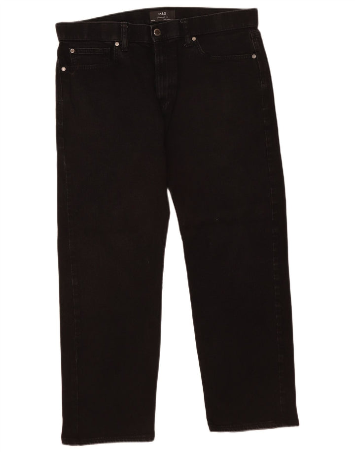 Jeans dritti da uomo Marks & Spencer W36 L26 neri