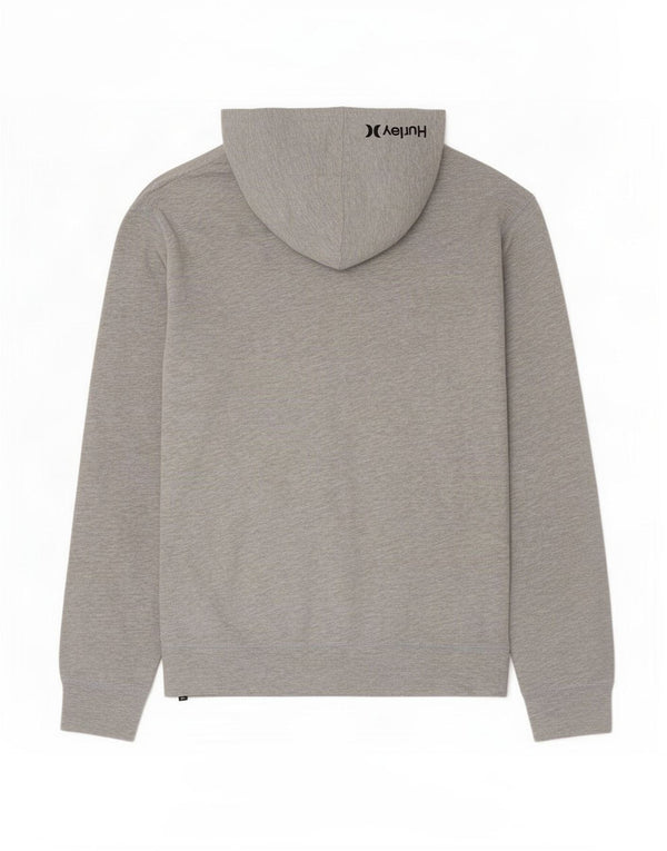 Felpa con cappuccio grafica Hurley da uomo, grande, in cotone grigio screziato
