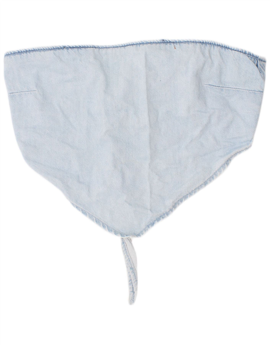Top corto in denim da donna Zara, cotone blu medio