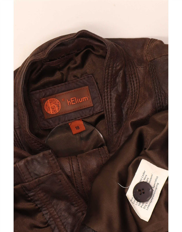 Giacca utilitaria in pelle da donna Helium UK 18 XL Marrone