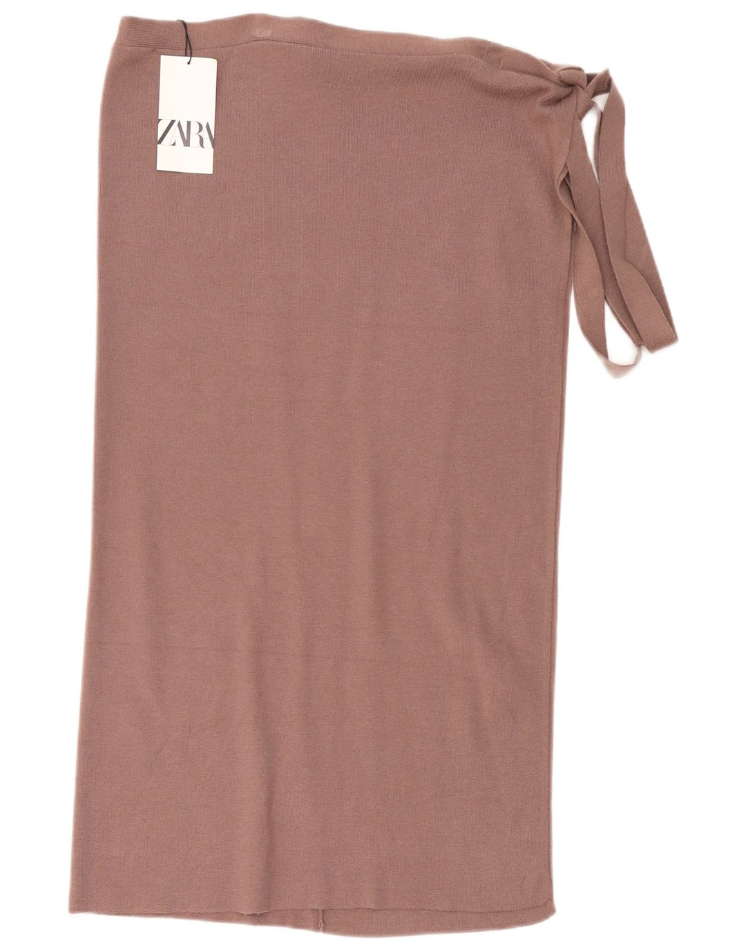 Gonna a portafoglio in maglia Zara da donna media W28 viscosa marrone