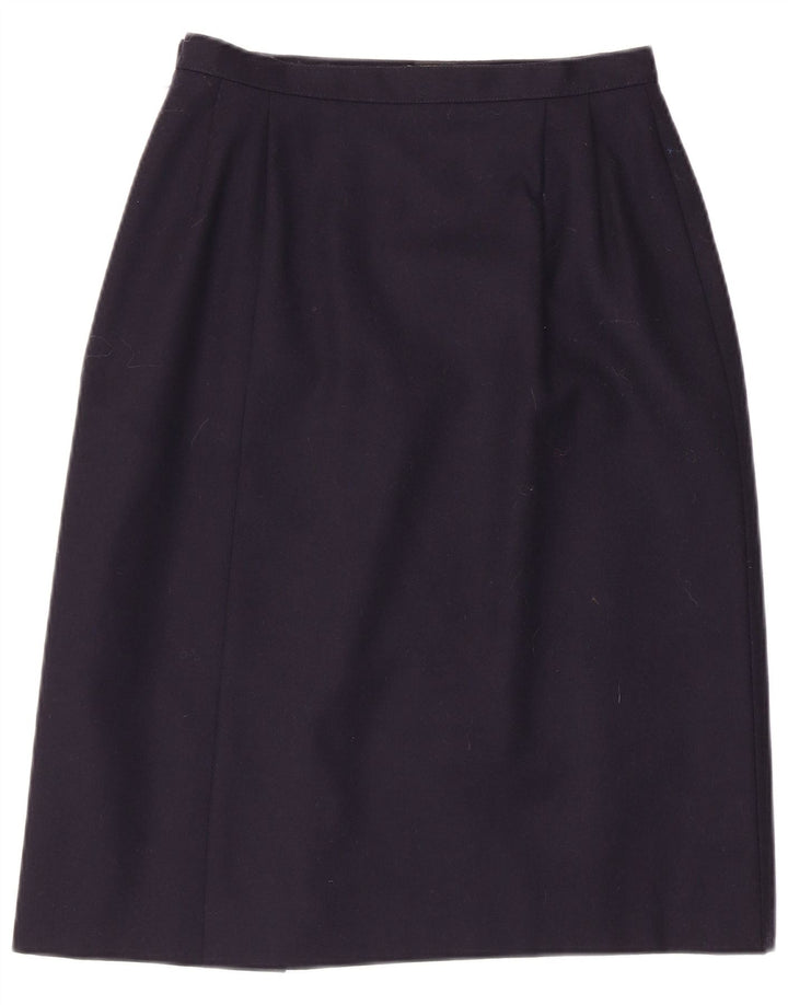 Gonna longuette da donna Windsmoor UK 14 media W27 blu navy in lana vergine
