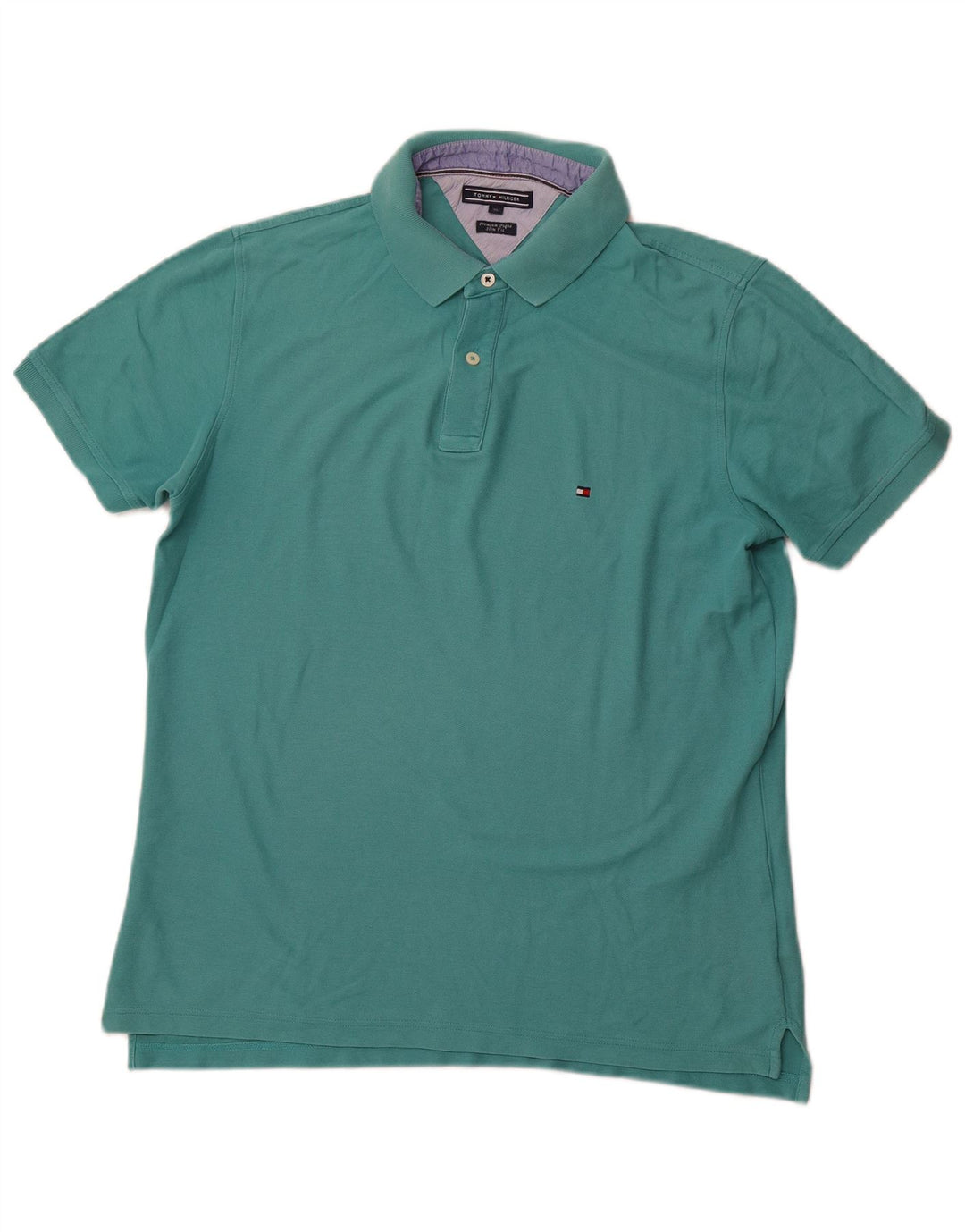 TOMMY HILFIGER Polo da uomo slim fit XL in cotone turchese
