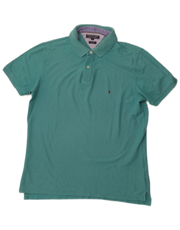 TOMMY HILFIGER Polo da uomo slim fit XL in cotone turchese