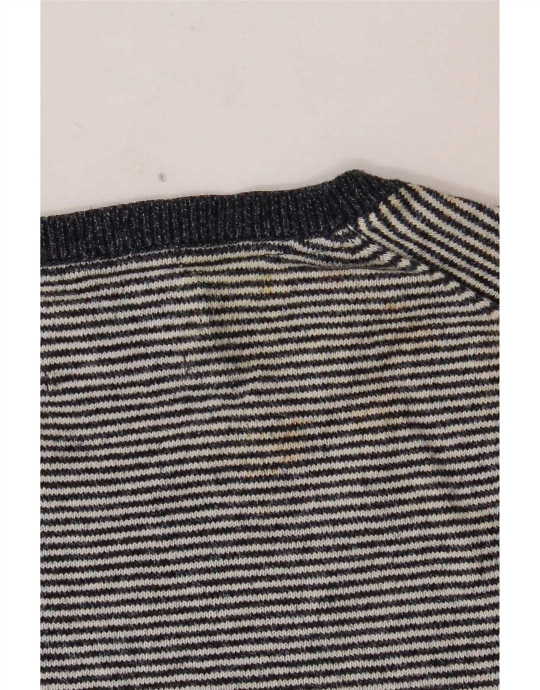 MARKS & SPENCER Maglione maglione girocollo da uomo grande gessato blu navy