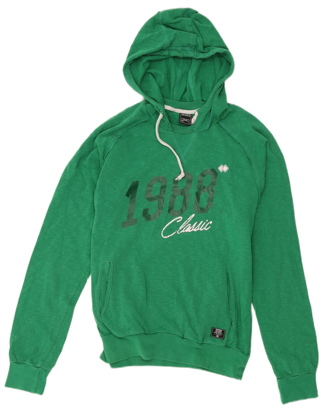 ERREA Felpa con cappuccio grafica da uomo grande verde