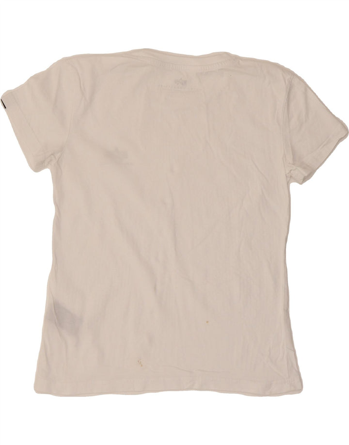 ALPHA INDUSTRIES Womens T-Shirt Top UK 10 Small White Cotton Vintage Alpha Industries and Second-Hand Alpha Industries from Messina Hembry 