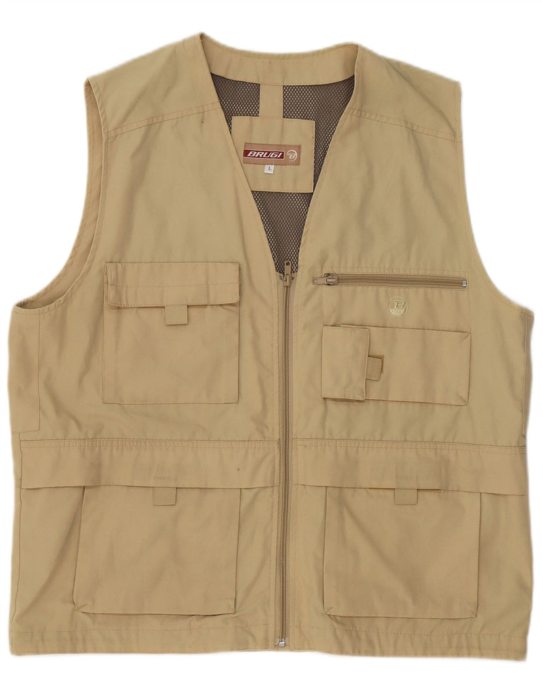 Gilet da uomo Brugi UK 40 Large in poliestere kaki
