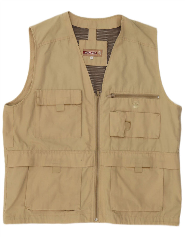Gilet da uomo Brugi UK 40 Large in poliestere kaki