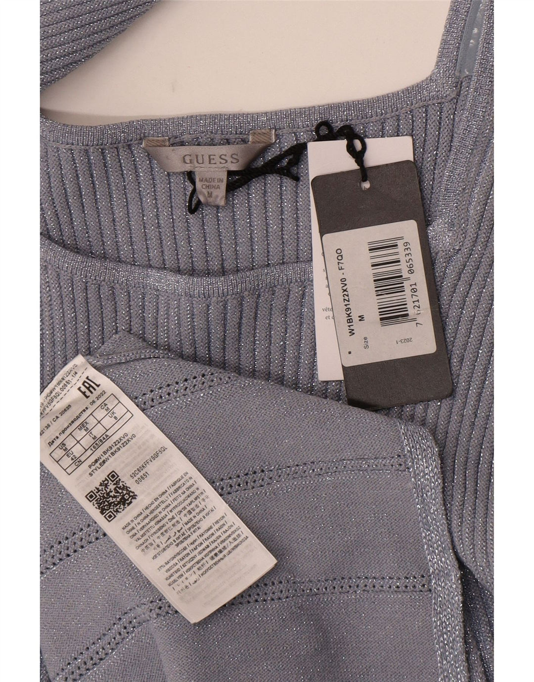 Abito maglione a maniche lunghe da donna Guess UK 12 Rayon grigio medio