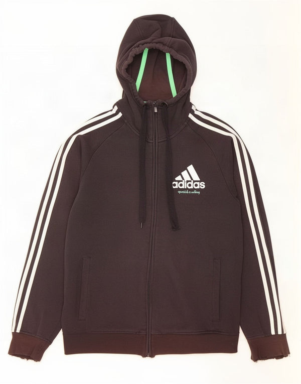 Maglione con cappuccio e zip Adidas da uomo in cotone nero medio