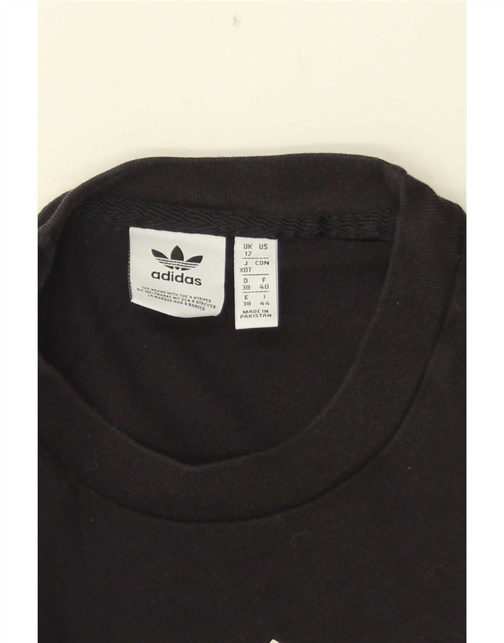 T-shirt grafica da donna Adidas Top UK 12 media nera