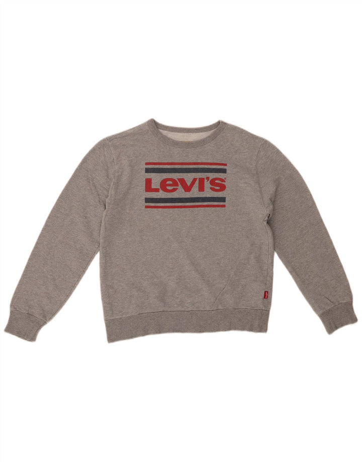 Felpa grafica per ragazzi LEVI'S 11-12 anni in cotone grigio