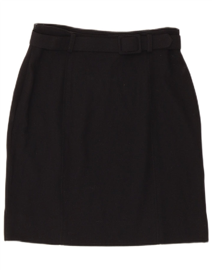 Gonna dritta da donna vintage IT 42 media W26 lana nera