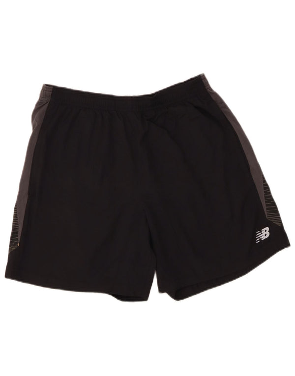 Pantaloncini sportivi da uomo New Balance Large in poliestere color block nero