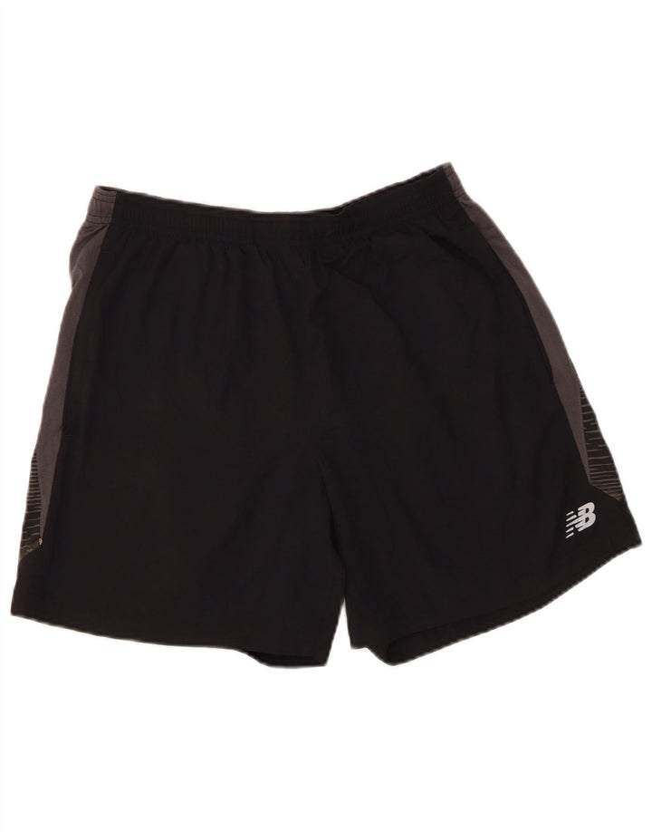 Pantaloncini sportivi da uomo New Balance Large in poliestere color block nero