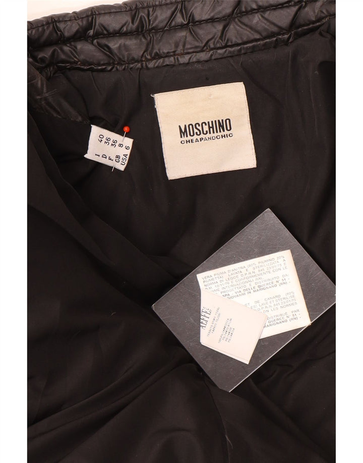 Cappotto imbottito doppiopetto da donna Moschino UK 8 Small Nero Poliammide