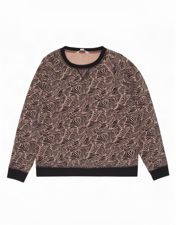 Boden Felpa da donna Maglione UK 14 Cotone con stampa animalier rosa medio