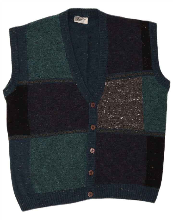 Maglione cardigan senza maniche da uomo Maria Jose grande chiazzato multicolore
