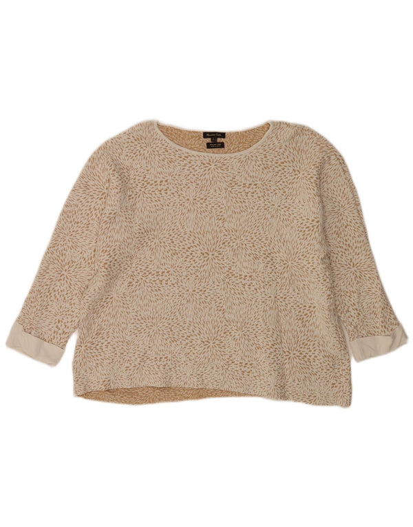 Massimo Dutti Maglione da donna con scollo a barchetta UK 14 Beige medio floreale