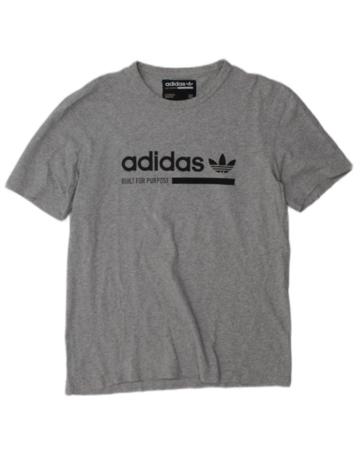T-shirt grafica da uomo Adidas Top piccola grigia
