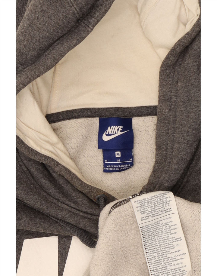 Felpa con cappuccio grafica Nike da uomo in cotone grigio medio