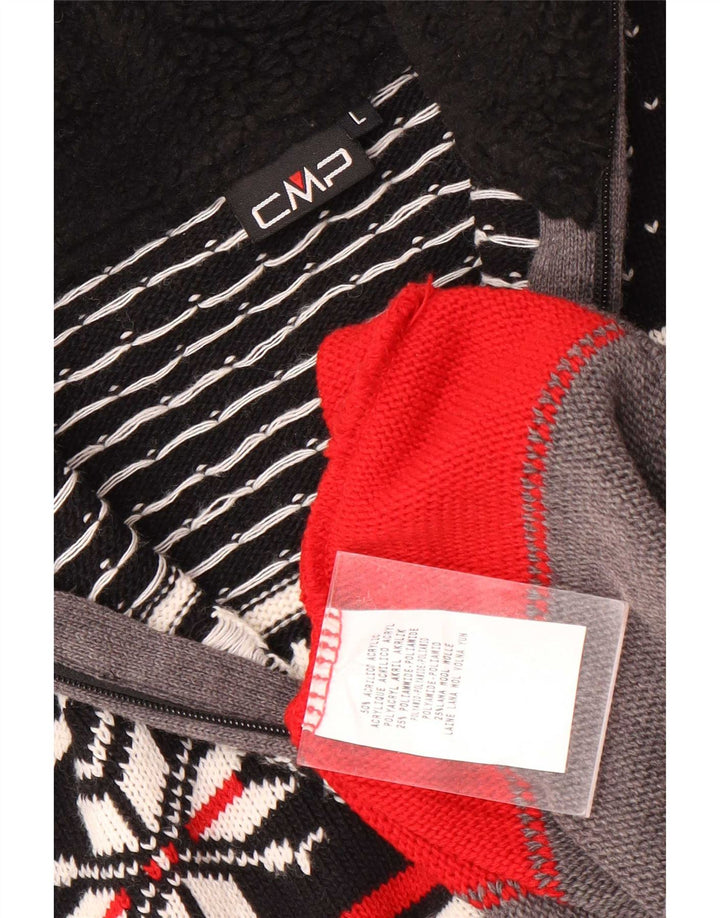 Maglione da uomo con collo con zip CMP, grande acrilico grigio Fair Isle