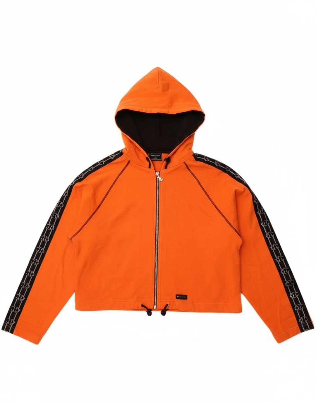 Maglione con cappuccio e zip grafica oversize da donna Champion UK 16 Large Arancione