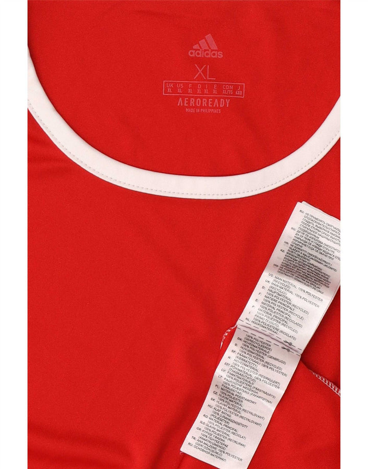 T-shirt Adidas Aeroready da uomo Top XL Poliestere color block rosso