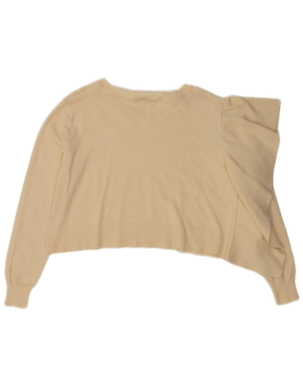 Maglione corto girocollo oversize da donna Zara UK 10 piccolo Beige