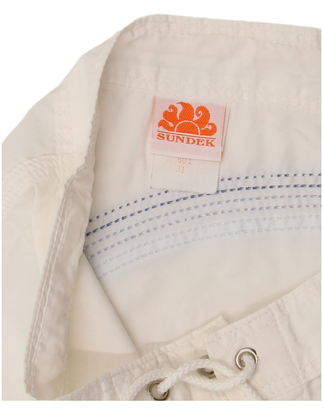 Pantaloncini da bagno da uomo SUNDEK nylon a righe bianche medie