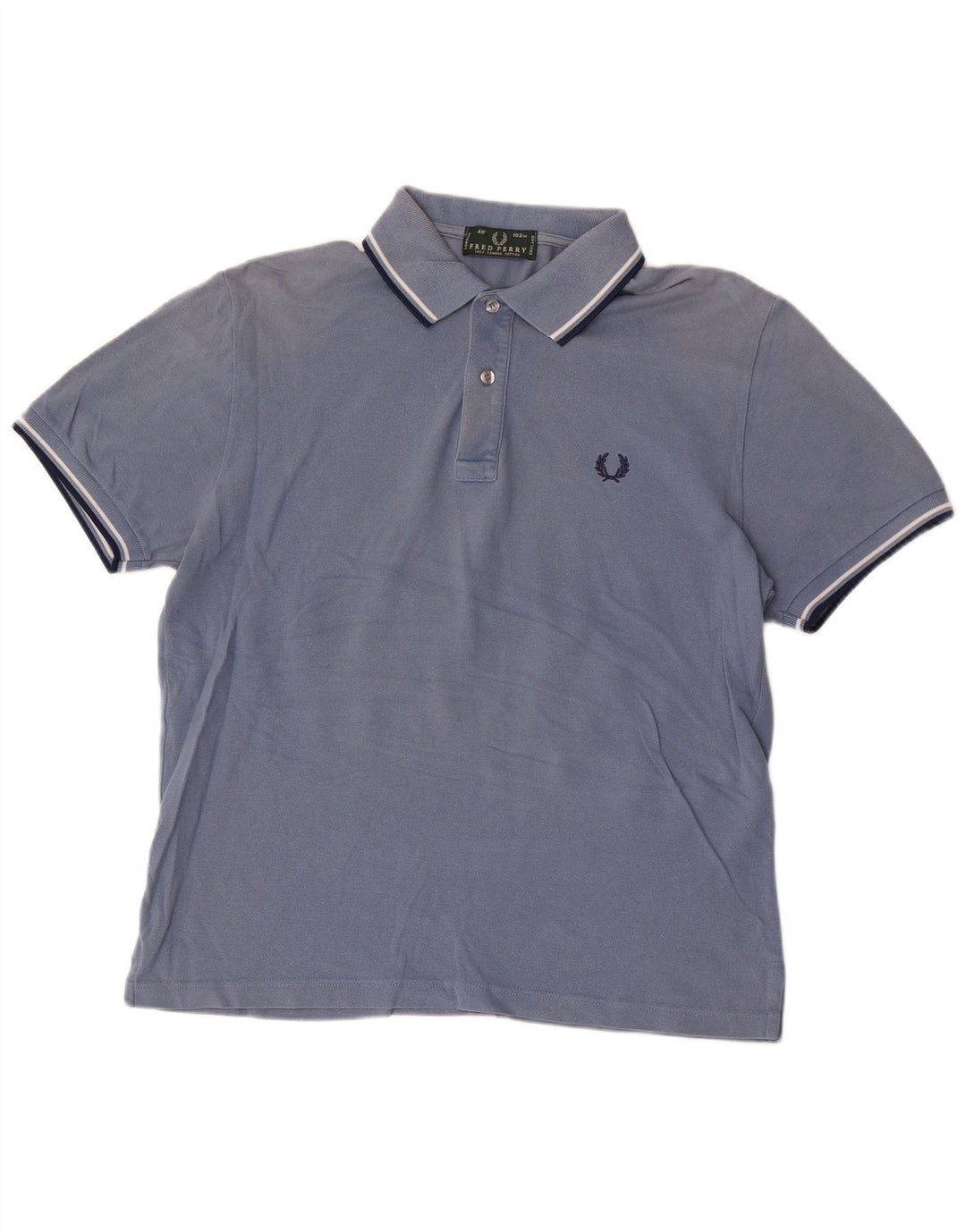 Polo da uomo Fred Perry in cotone blu medio
