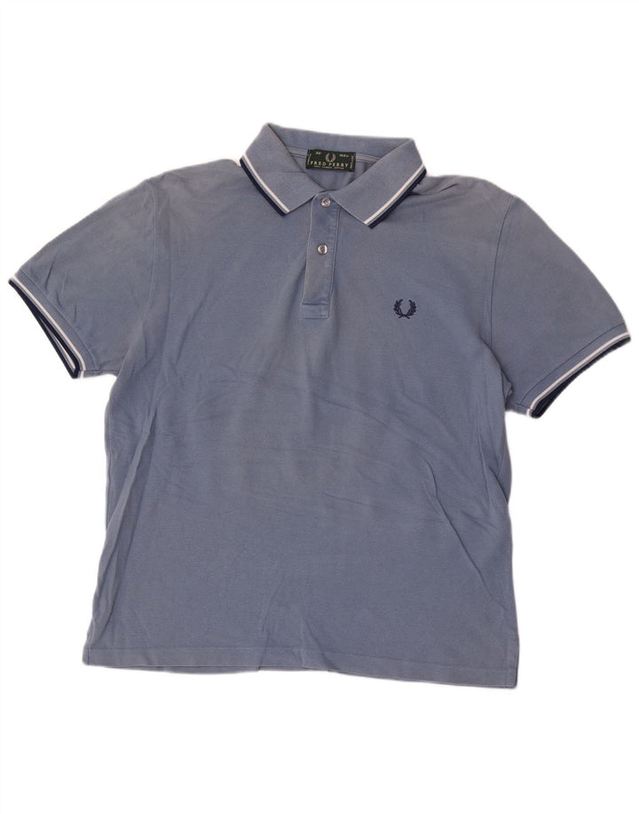 Polo da uomo Fred Perry in cotone blu medio