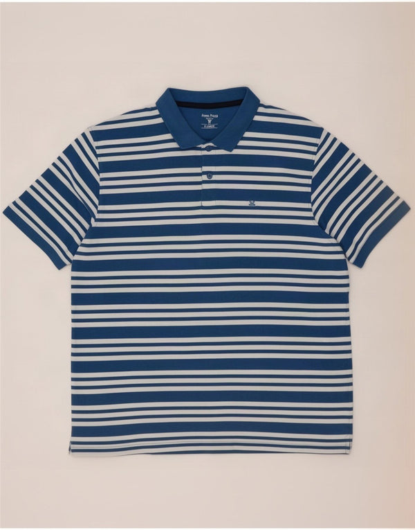 Polo da uomo James Pringle XL in cotone a righe blu