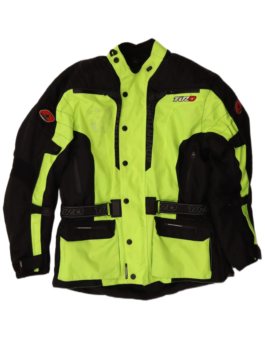 Giubbotto bomber da motociclista con grafica da uomo VINTAGE UK 44 2XL color block verde