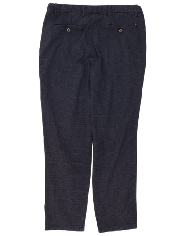 Pantaloni chino slim da uomo Massimo Dutti EU 42 Large W32 L28 Blu navy a quadri