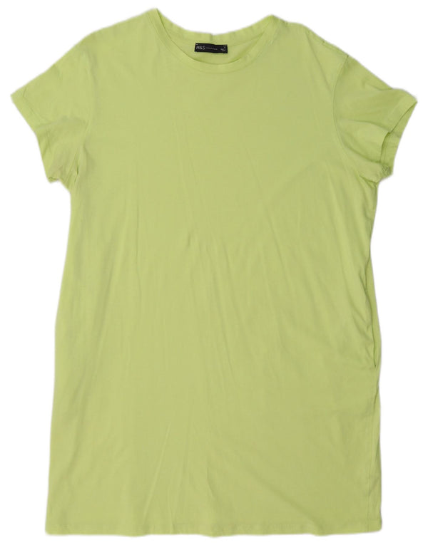 Abito t-shirt da donna Marks & Spencer UK 16 grande cotone verde