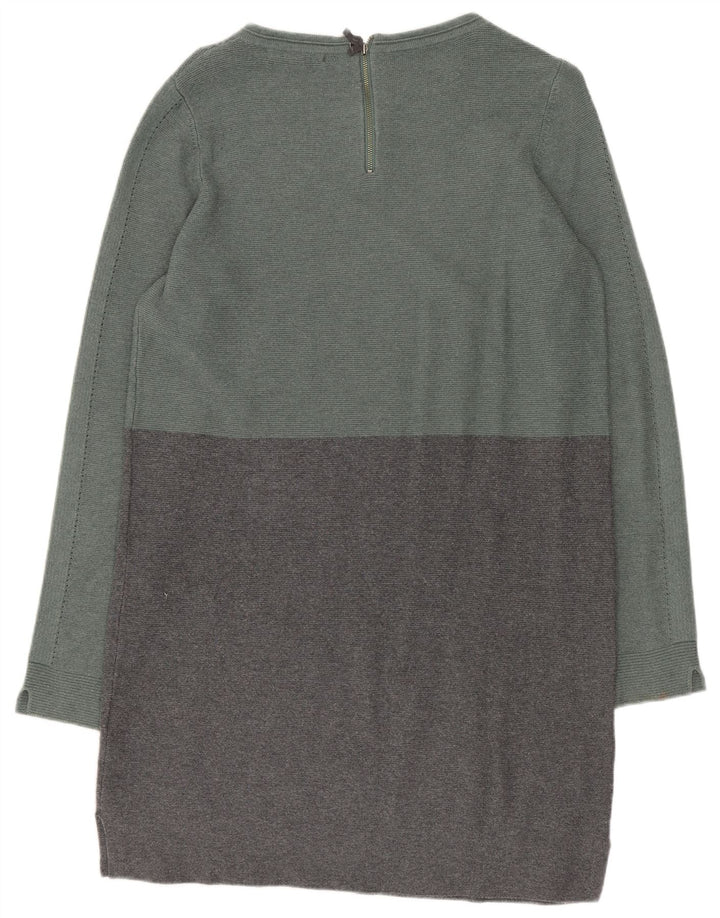 WHITE STUFF Abito maglione da donna UK 12 Cotone color block verde medio