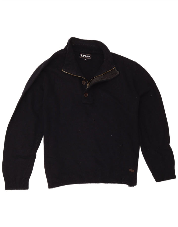 Barbour Uomo Maglione con Zip Collo Maglione XL Blu Navy