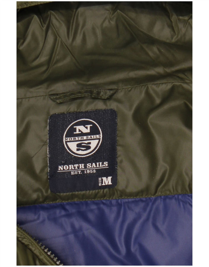 Giacca imbottita con cappuccio da uomo North Sails UK 38 nylon kaki medio
