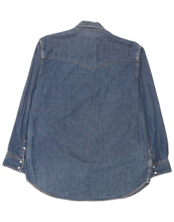 Camicia di jeans da uomo Lee in cotone blu medio