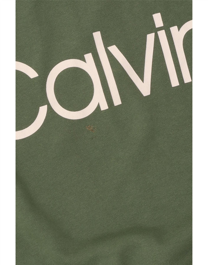 Felpa grafica oversize da donna Calvin Klein, maglione UK 10 piccolo verde