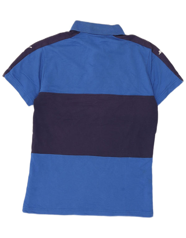 Polo grafica da uomo Puma Italia Small Blue Colourblock Cotton Sports