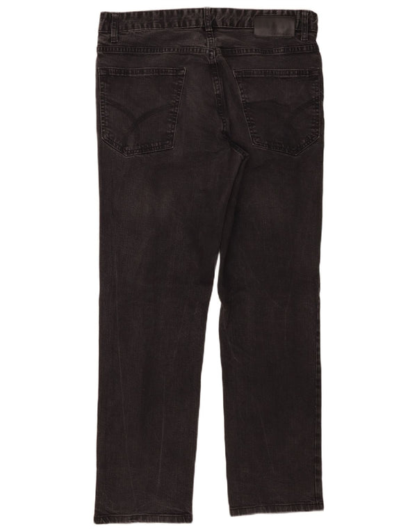 Jeans slim dritti da uomo Calvin Klein W34 L32 cotone nero