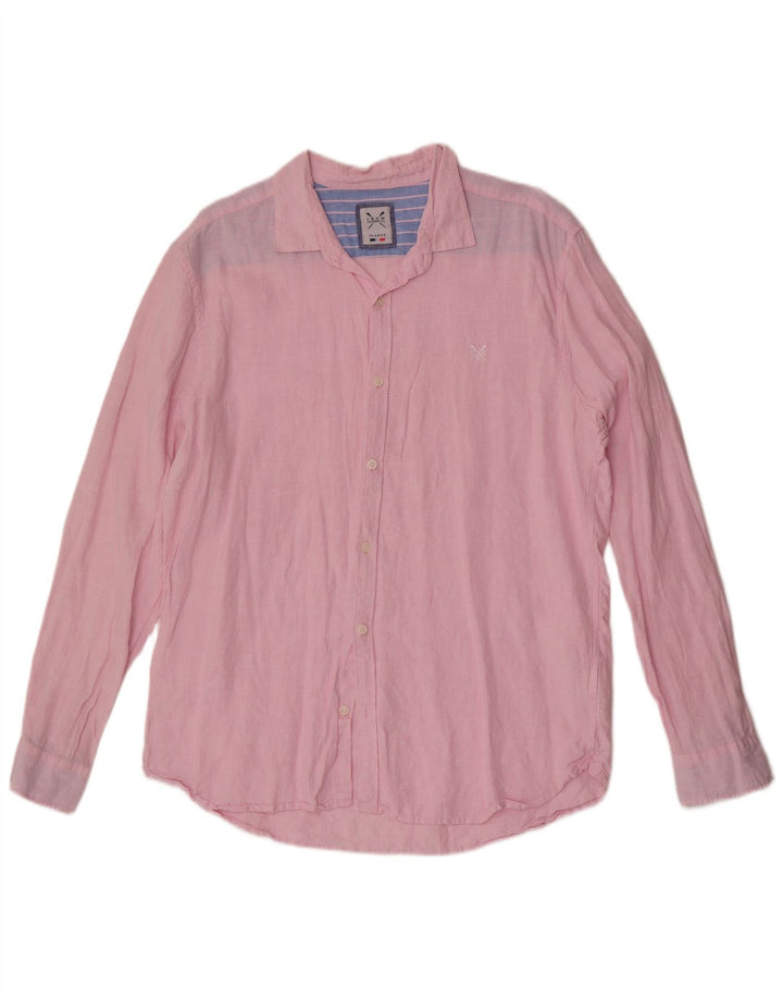 Crew Clothing Camicia da uomo XL Lino rosa
