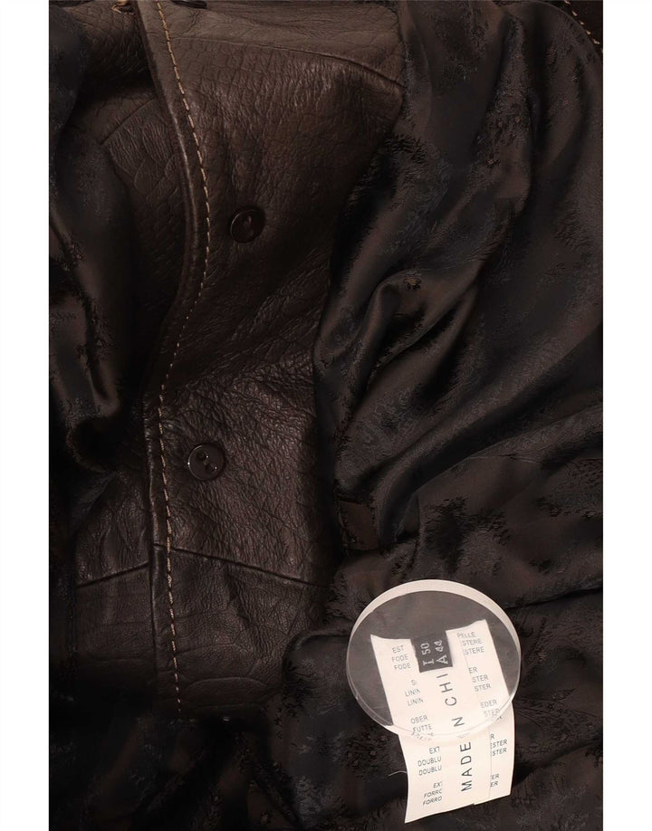 Cappotto in pelle vintage da donna IT 50 XL Marrone Classico