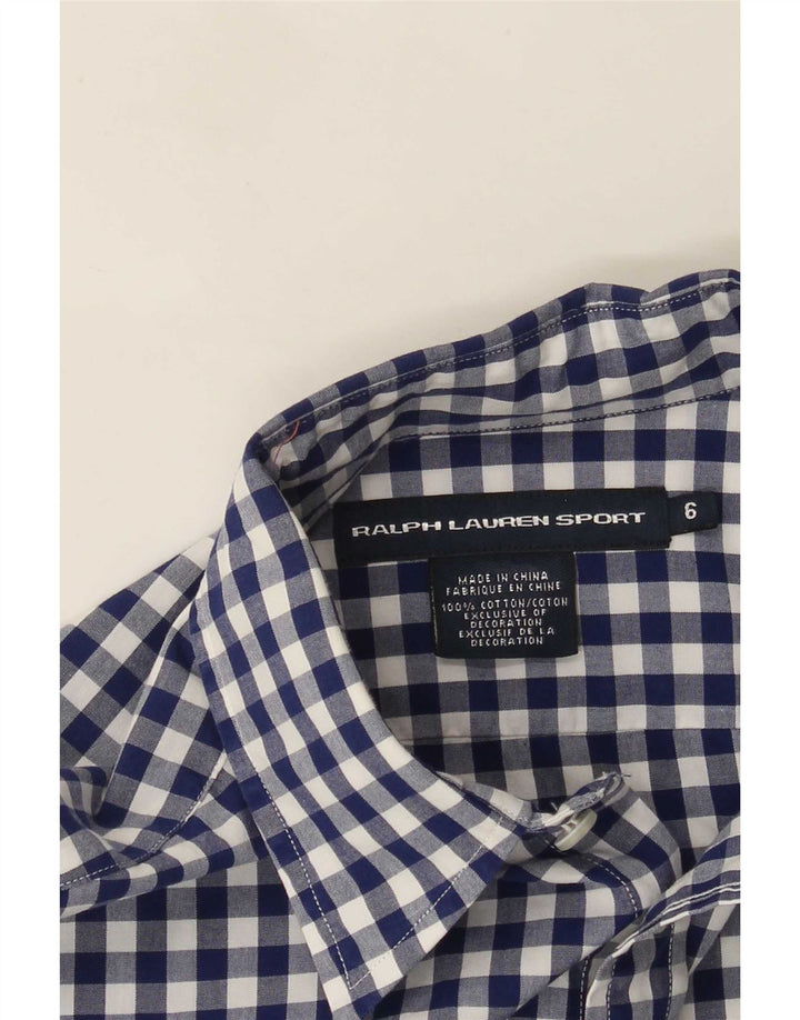 Camicia da donna Ralph Lauren US 6 cotone a quadretti blu medio